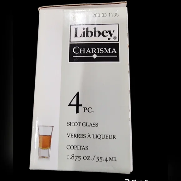 Nib Libbey Charisma 4 piece Clear Shot Glass Set Made USA - Picture 5 of 5